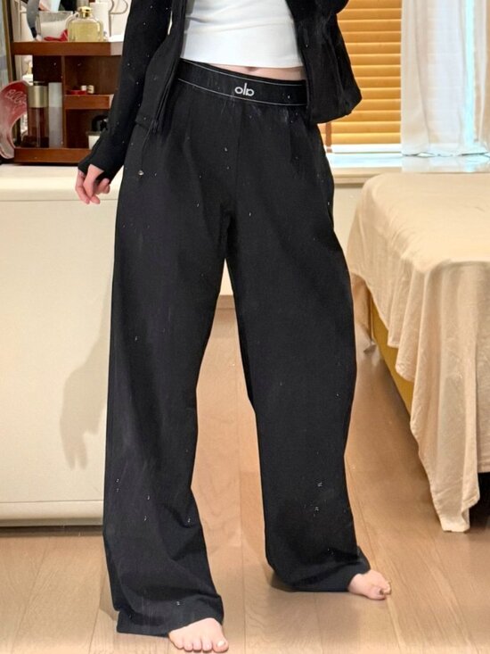 ALO Yoga Pants - 💗NWT ALO Yoga Black Suit Up Trouser 30" Inseam (Regular) Casual Daily Wear🏡